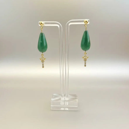 Aeriselle-Mage the Green Moon Earrings-Edelstahl- Zirkonia Gold - Ohrringe
