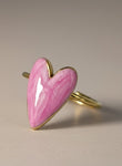 Aeriselle-Sakura Heart Enamel Ring -Edelstahl Gold