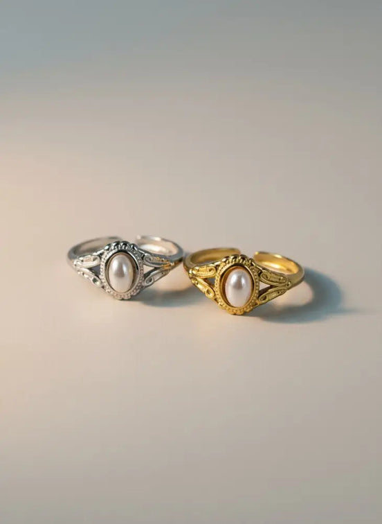 Aeriselle-Celestial Pearl Ring - Edelstahl Gold-White & Silver White - Ringe