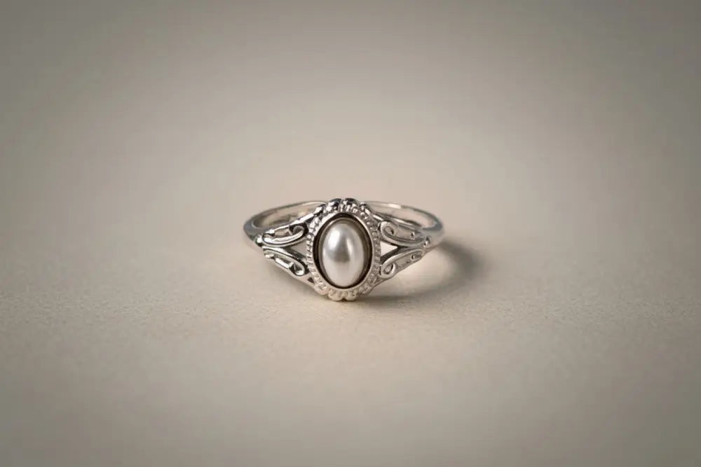 Aeriselle-Celestial Pearl Ring - Edelstahl Gold-White & Silver White - Silber - Ringe