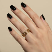 Aeriselle-Cosmic Glow Star Ring-Edelstahl Gold - Ringe