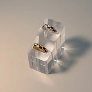 Aeriselle-Eclipse Chequered Ring Black-Edelstahl Gold & Silver - Ringe
