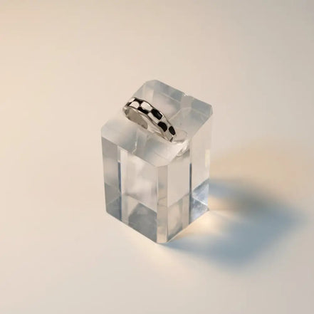 Aeriselle-Eclipse Chequered Ring Black-Edelstahl Gold & Silver - Silber - Ringe
