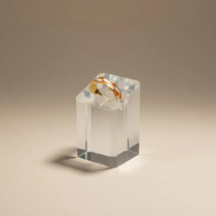 Aeriselle-Eclipse Chequered Ring Orange-Edelstahl Gold & Silver - Gold - Ringe