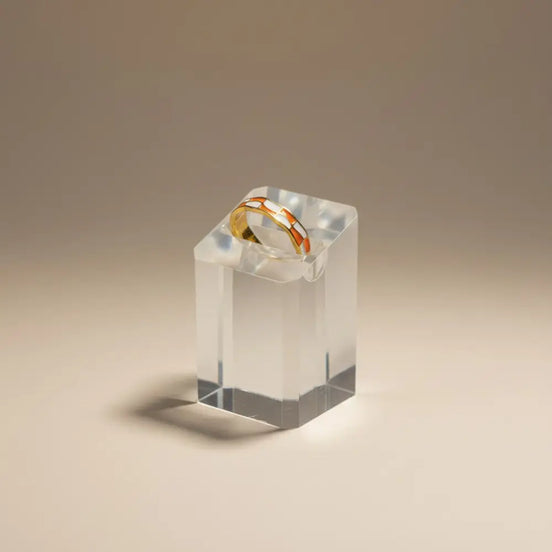 Aeriselle-Eclipse Chequered Ring Orange-Edelstahl Gold & Silver - Gold - Ringe