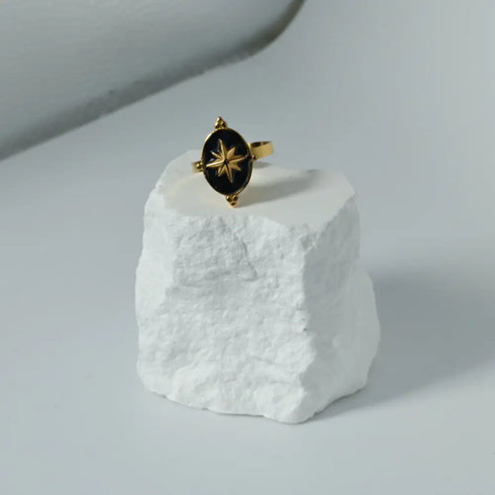 Aeriselle-Golden Star Whisper Ring-Edelstahl Gold - Ringe