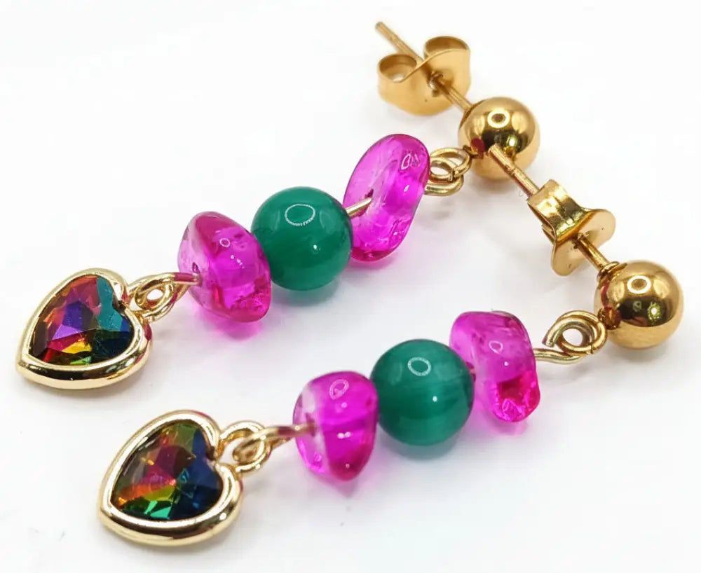 Aeriselle-Green Moon Elf Earrings-Edelstahl Gold - Ohrringe