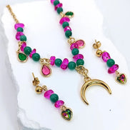 Aeriselle-Green Moon Elf Earrings-Edelstahl Gold - Ohrringe