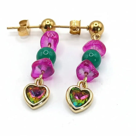 Aeriselle-Green Moon Elf Earrings-Edelstahl Gold - Ohrringe