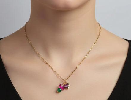 Aeriselle-Green Moon Elf Pendant-Edelstahl Gold - Halskette