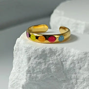 Aeriselle-Joy Spirit Smiley Ring -Edelstahl Gold & Silver - Ringe