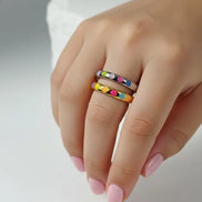 Aeriselle-Joy Spirit Smiley Ring -Edelstahl Gold & Silver - Ringe