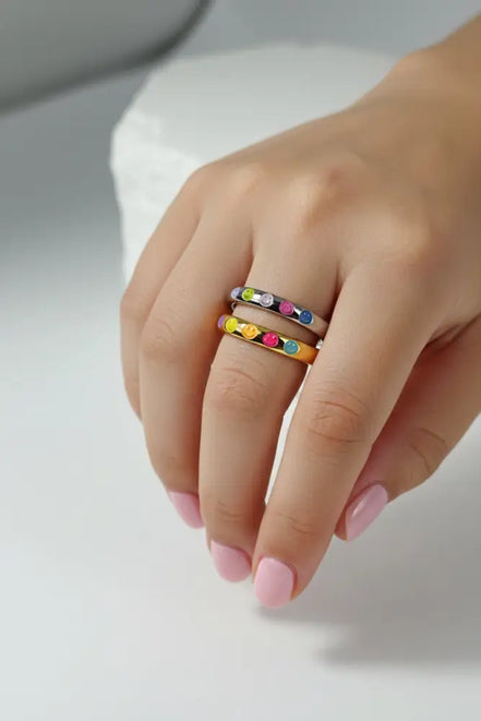 Aeriselle-Joy Spirit Smiley Ring -Edelstahl Gold & Silver - Ringe