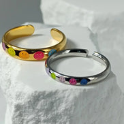 Aeriselle-Joy Spirit Smiley Ring -Edelstahl Gold & Silver - Ringe