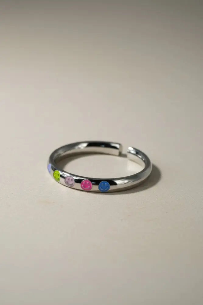 Aeriselle-Joy Spirit Smiley Ring -Edelstahl Gold & Silver - Silber - Ringe