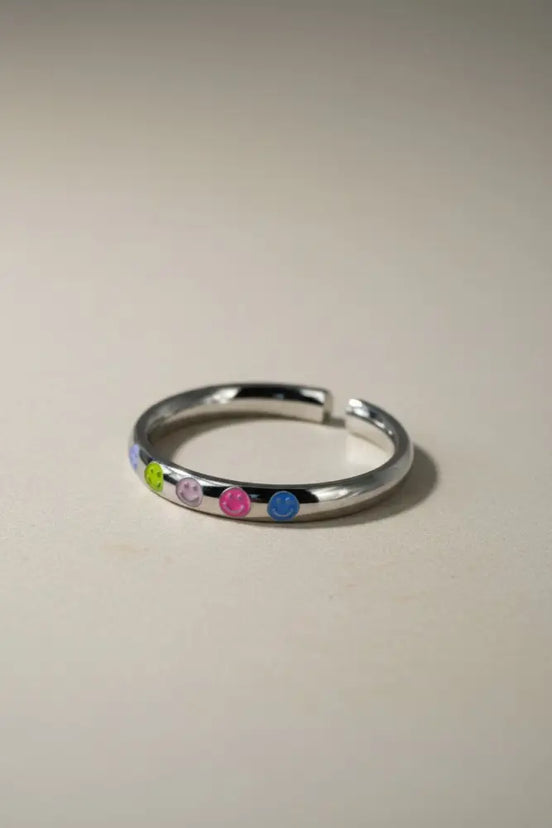 Aeriselle-Joy Spirit Smiley Ring -Edelstahl Gold & Silver - Silber - Ringe