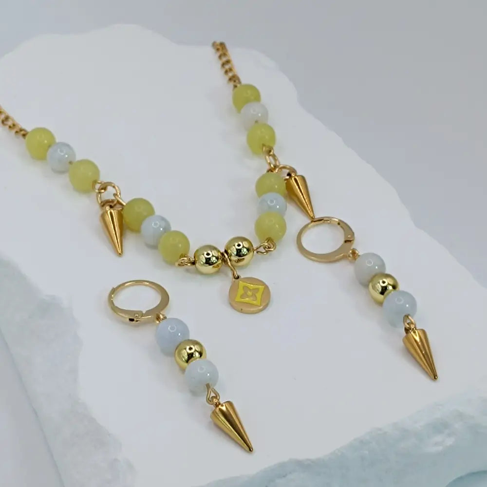 Aeriselle-Little Yellow Star Choker-Edelstahl Gold - Halskette