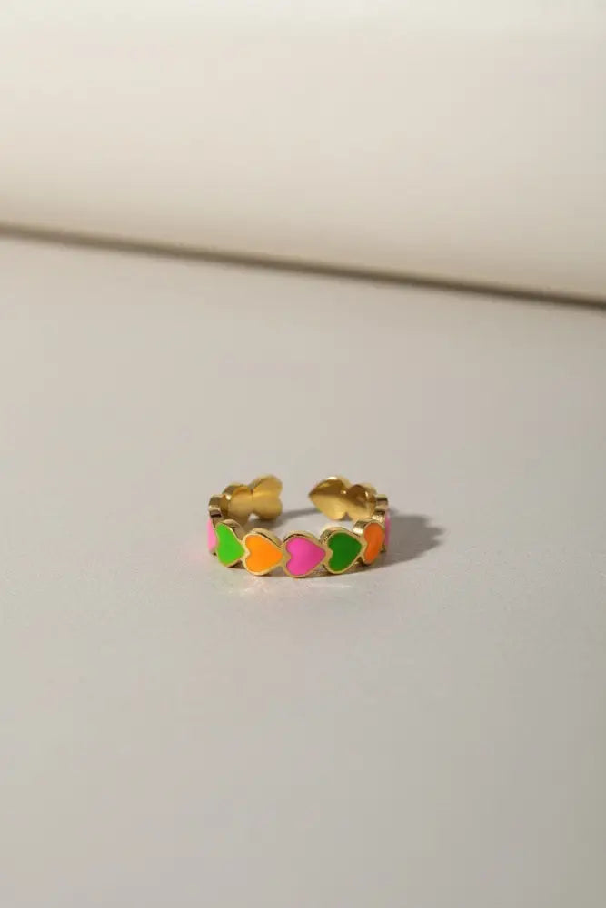 Aeriselle-Neon Sakura- Edelstahl Multi Colour & Pink Silver & Pink Gold - Mehrfarbig - Ringe