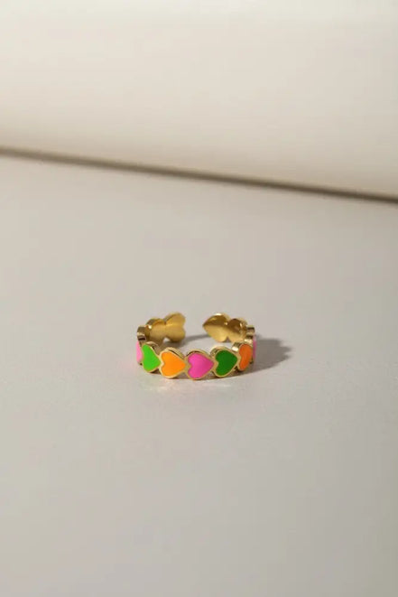 Aeriselle-Neon Sakura- Edelstahl Multi Colour & Pink Silver & Pink Gold - Mehrfarbig - Ringe