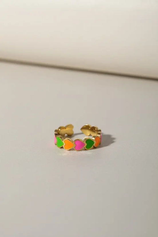 Aeriselle-Neon Sakura- Edelstahl Multi Colour & Pink Silver & Pink Gold - Mehrfarbig - Ringe