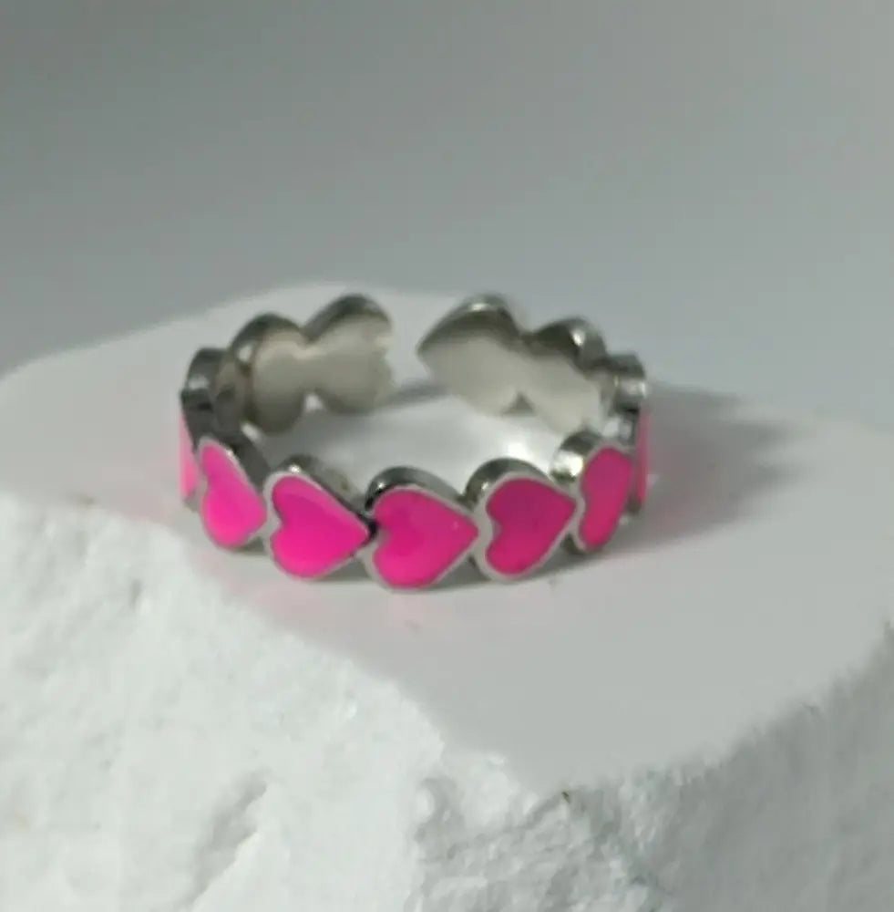 Aeriselle-Neon Sakura- Edelstahl Multi Colour & Pink Silver & Pink Gold - Ringe