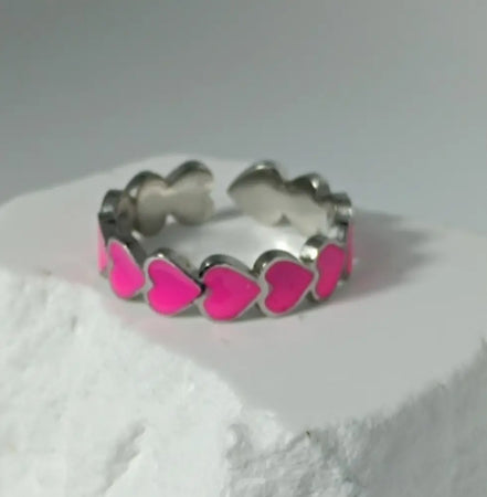 Aeriselle-Neon Sakura- Edelstahl Multi Colour & Pink Silver & Pink Gold - Ringe