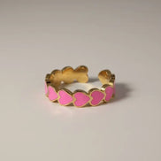 Aeriselle-Neon Sakura- Edelstahl Multi Colour & Pink Silver & Pink Gold - Gold - Ringe