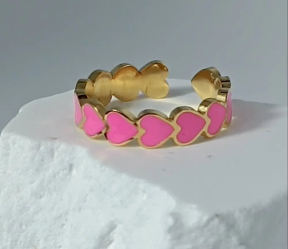 Aeriselle-Neon Sakura- Edelstahl Multi Colour & Pink Silver & Pink Gold - Ringe
