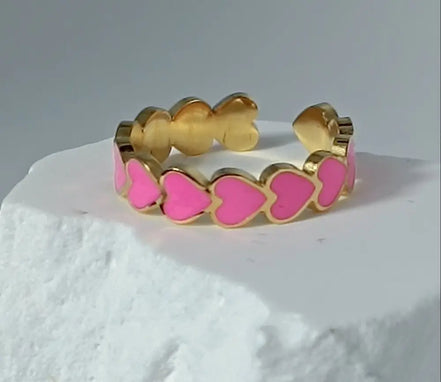 Aeriselle-Neon Sakura- Edelstahl Multi Colour & Pink Silver & Pink Gold - Ringe