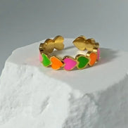 Aeriselle-Neon Sakura- Edelstahl Multi Colour & Pink Silver & Pink Gold - Ringe