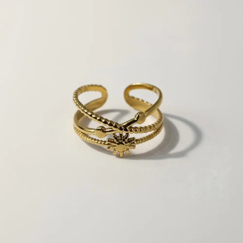 Aeriselle-Orbits Around Sun Ring-Edelstahl Gold - Ringe