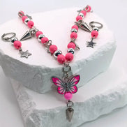 Aeriselle-Pink Butterfly Fairies Earrings-Edelstahl Gold & Silver - Ohrringe