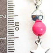 Silber und Rosa Ohrringe mit Stern Anhanger