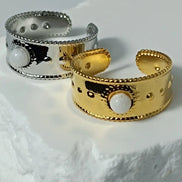 Aeriselle-Radiant Pearl Ring -Edelstahl Gold-White & Silver White - Ringe