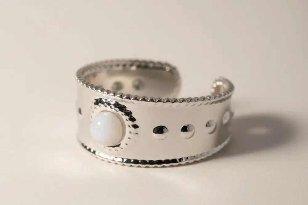 Aeriselle-Radiant Pearl Ring -Edelstahl Gold-White & Silver White - Silber - Ringe