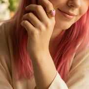 Aeriselle-Sakura Heart Enamel Ring -Edelstahl Gold - Ringe
