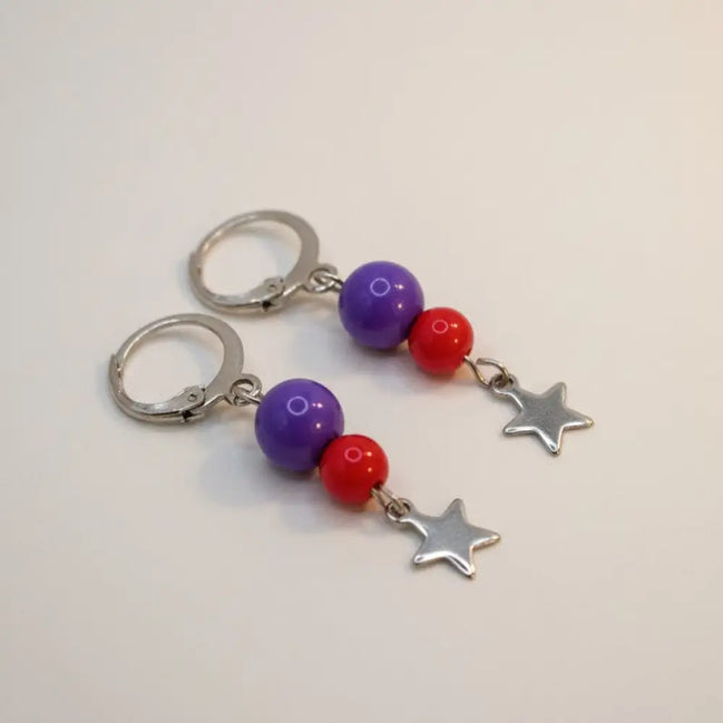 Aeriselle-Sorcerer the Purple Earrings-Edelstahl Silver - Ohrringe