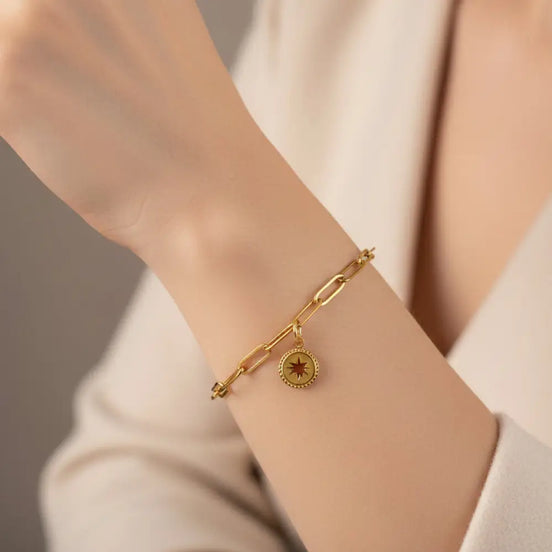 Stern anhanger und gold kette