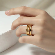 Aeriselle-Starlight Ring-Edelstahl Gold - Ringe