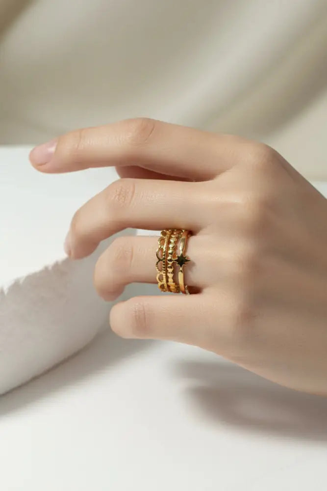 Aeriselle-Starlight Ring-Edelstahl Gold - Ringe