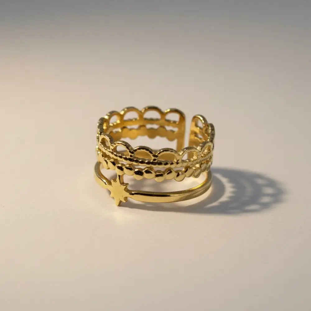 Aeriselle-Starlight Ring-Edelstahl Gold - Ringe