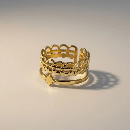 Aeriselle-Starlight Ring-Edelstahl Gold - Ringe
