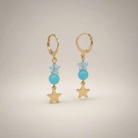 Aeriselle-Starlight Sisterhood Earrings-Edelstahl Turquoise & Gold - Ohrringe