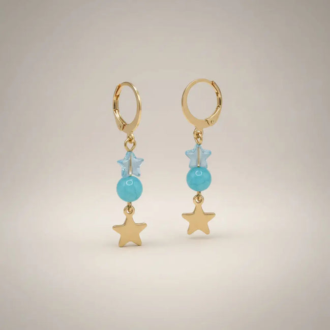 Aeriselle-Starlight Sisterhood Earrings-Edelstahl Turquoise & Gold - Ohrringe