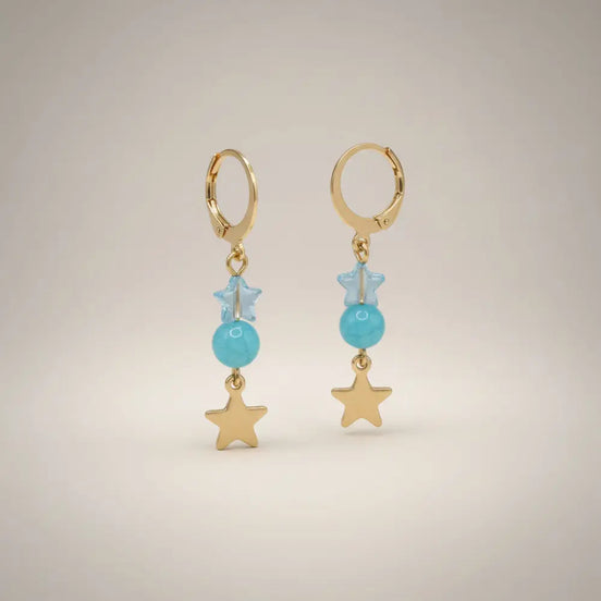 Aeriselle-Starlight Sisterhood Earrings-Edelstahl Turquoise & Gold - Ohrringe
