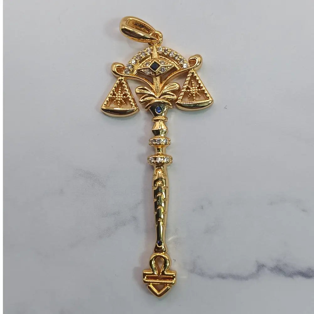 Aeriselle-Starlight Sisterhood Zodiac Amulets-Edelstahl & Zirkonia Gold - Waage - Halskette