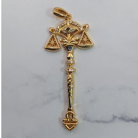 Aeriselle-Starlight Sisterhood Zodiac Amulets-Edelstahl & Zirkonia Gold - Waage - Halskette