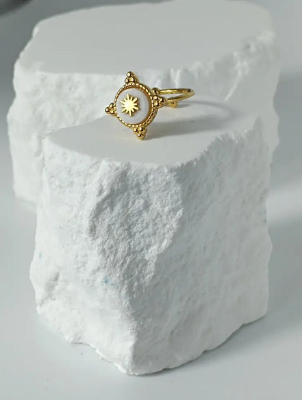Aeriselle-Winter Star Snowflake Ring –Edelstahl Gold & Silver - Ringe