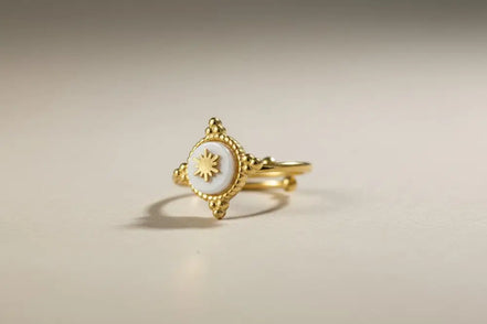 Aeriselle-Winter Star Snowflake Ring –Edelstahl Gold & Silver - Gold - Ringe