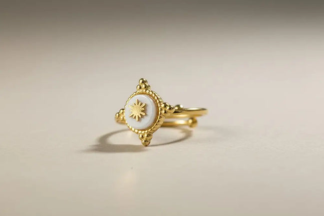 Aeriselle-Winter Star Snowflake Ring –Edelstahl Gold & Silver - Gold - Ringe